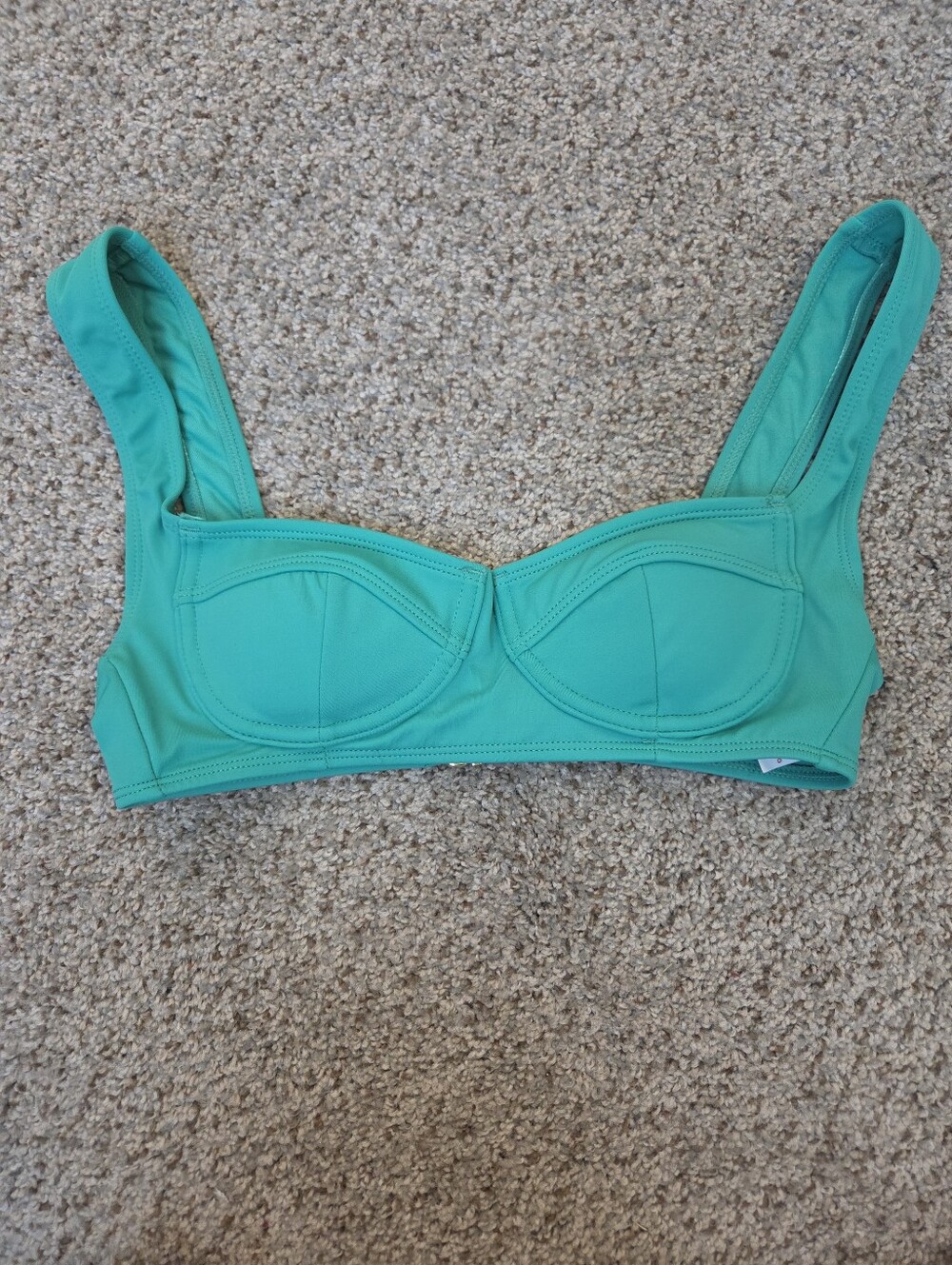 Xhileration Kelly Green Bustier Bikini Top